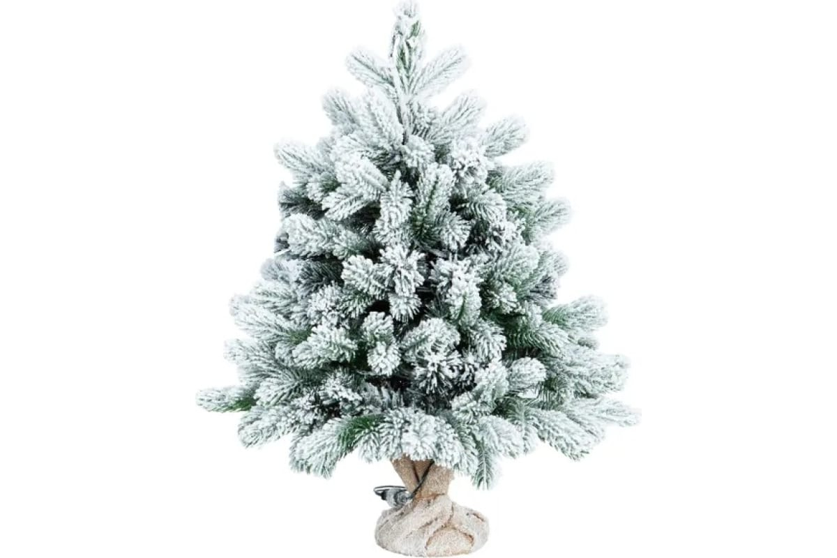 Crystal trees Ель искусственная Мольвено в снегу с вплетенной гирляндой 60 см