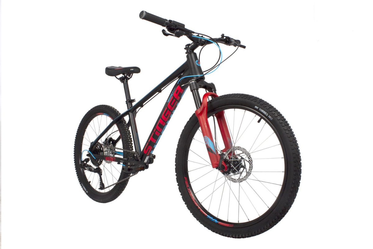 Подростковый горный (MTB) велосипед Stinger Magnet PRO 24 (2021) Рама 14 Черный