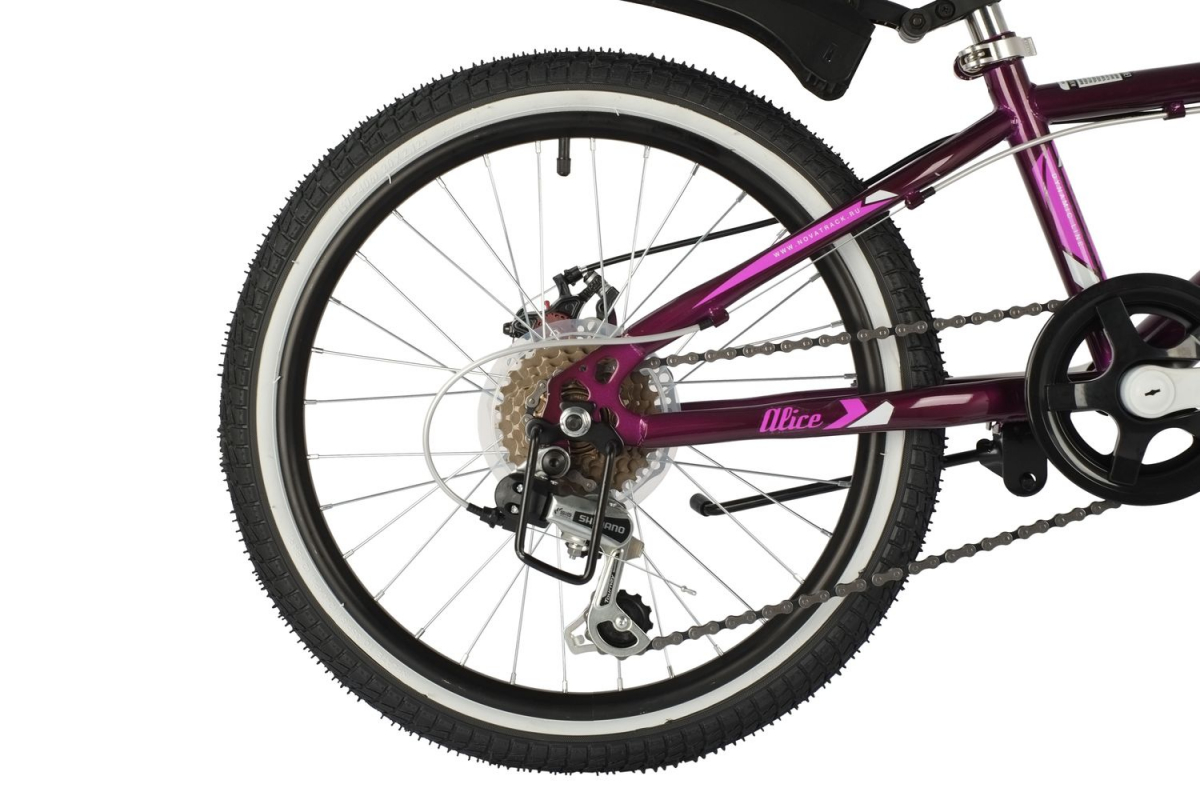 Подростковый горный (MTB) велосипед Novatrack Alice Disk 20 6 (2021) Пурпурный