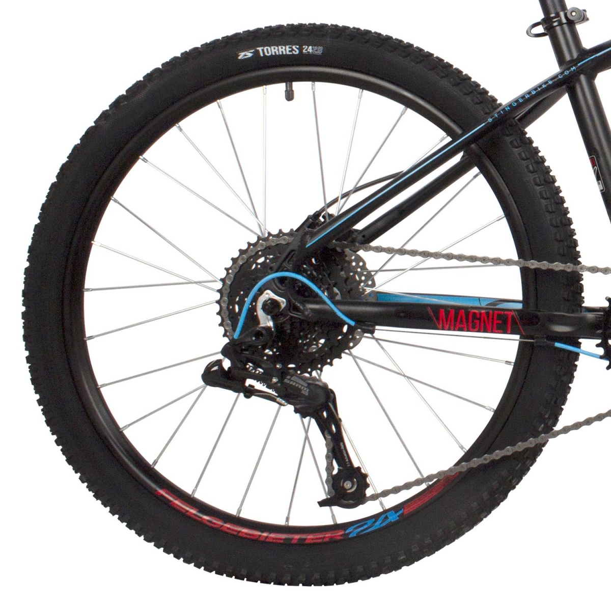 Подростковый горный (MTB) велосипед Stinger Magnet PRO 24 (2021) Рама 14 Черный