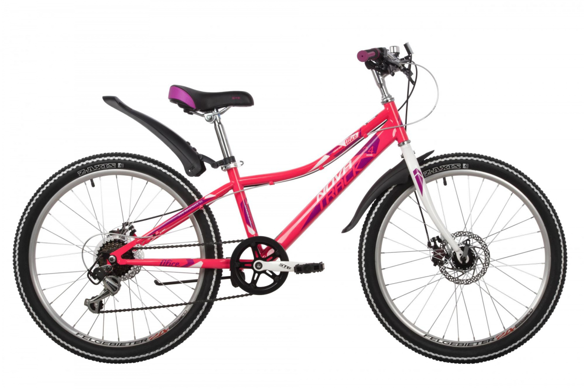 Подростковый горный (MTB) велосипед Novatrack ALICE Disc 24 (2021) рама 10 Розовый