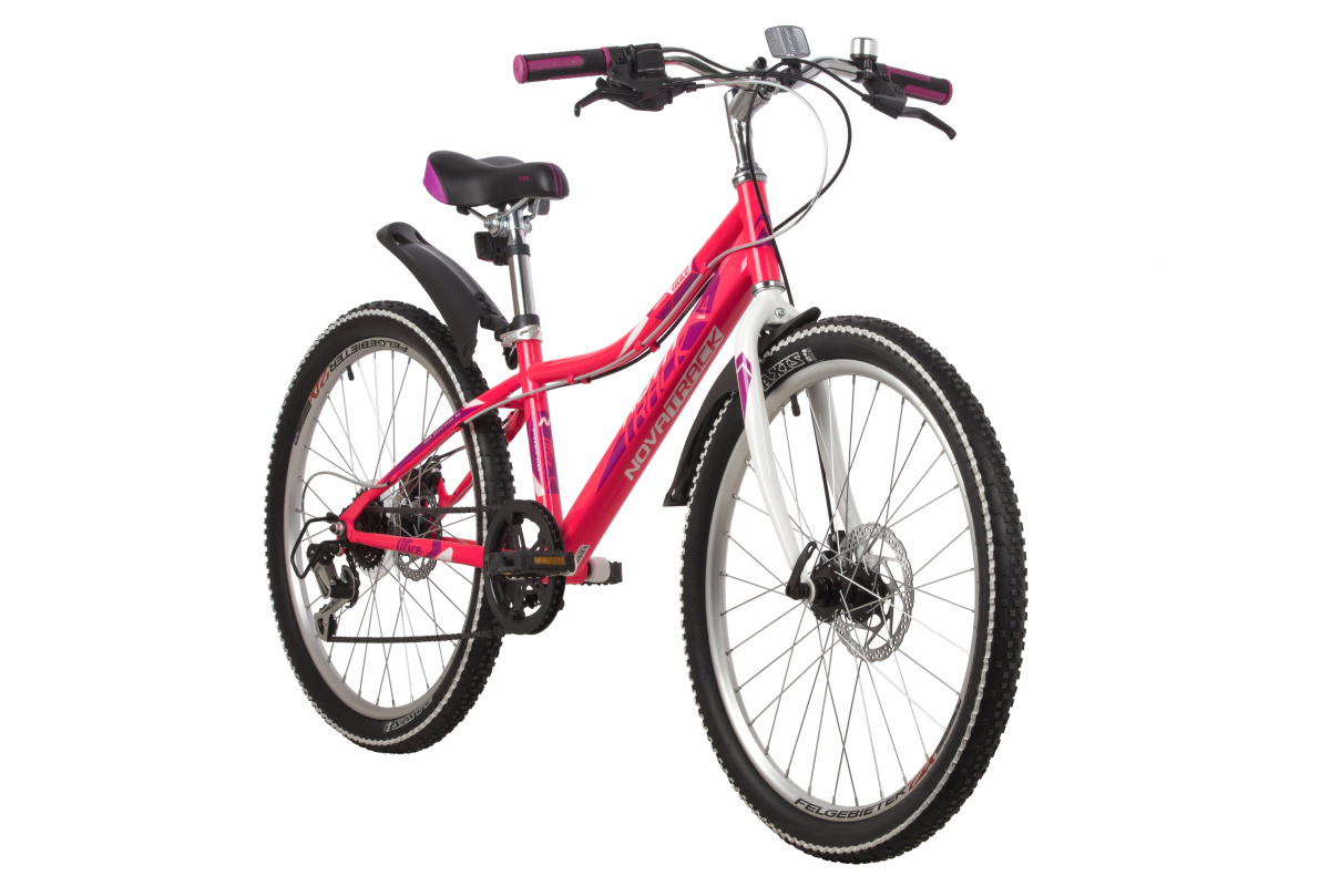 Подростковый горный (MTB) велосипед Novatrack ALICE Disc 24 (2021) рама 10 Розовый
