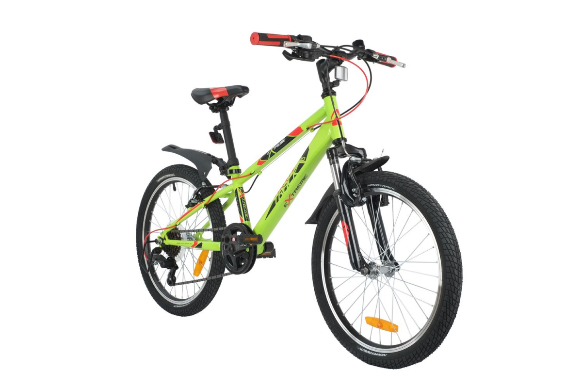 Подростковый горный (MTB) велосипед Novatrack Extreme 20 6 v-brake (2021) Зелёный