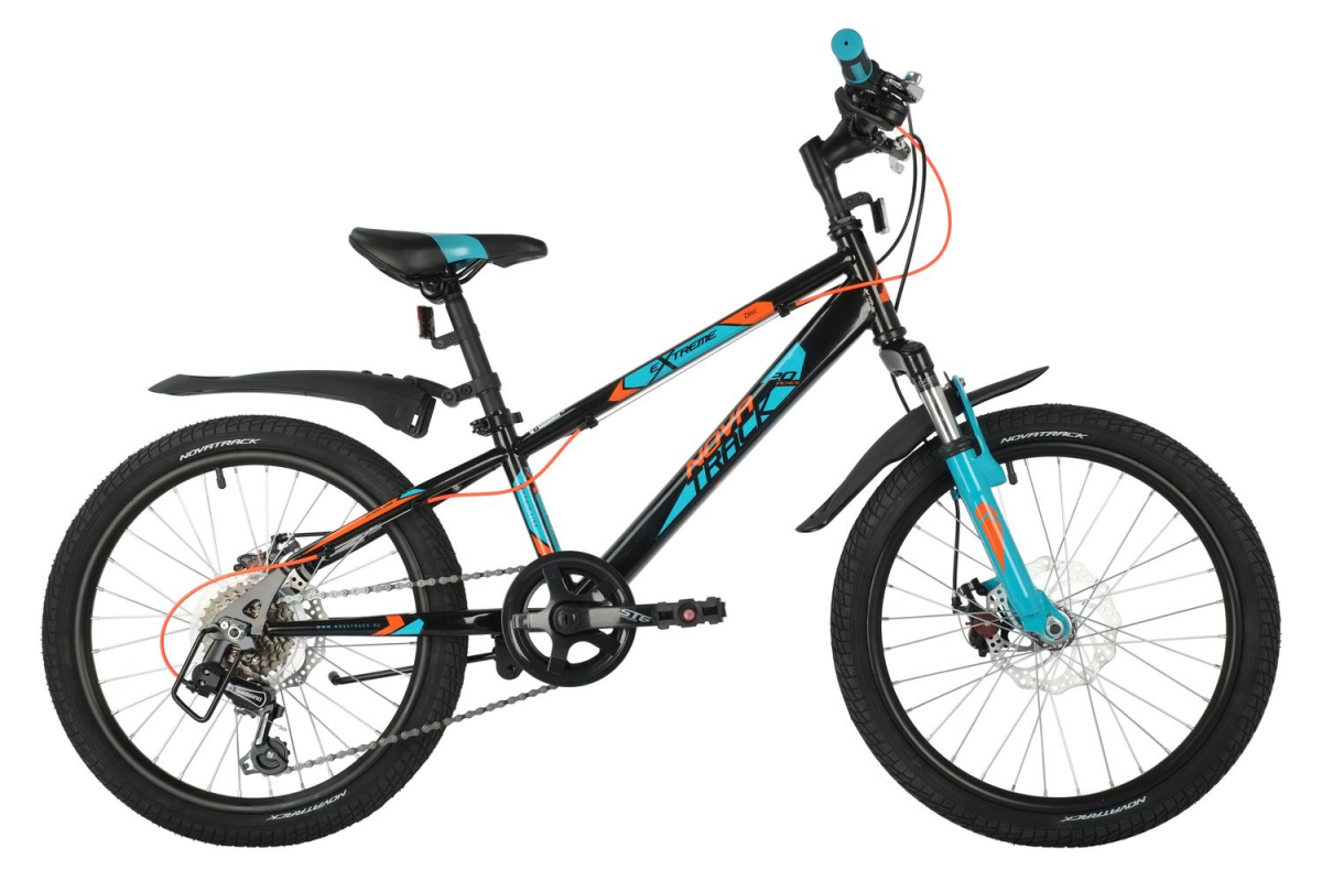 Подростковый горный (MTB) велосипед Novatrack Extreme 20 Disc (2021) Черный