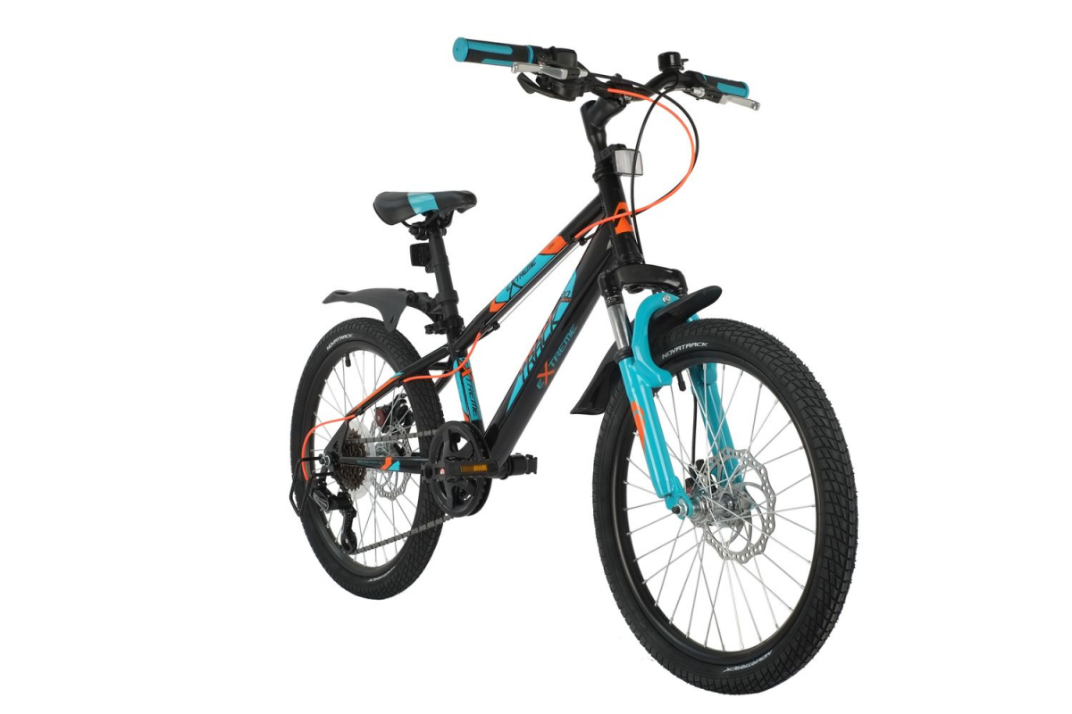 Подростковый горный (MTB) велосипед Novatrack Extreme 20 Disc (2021) Черный