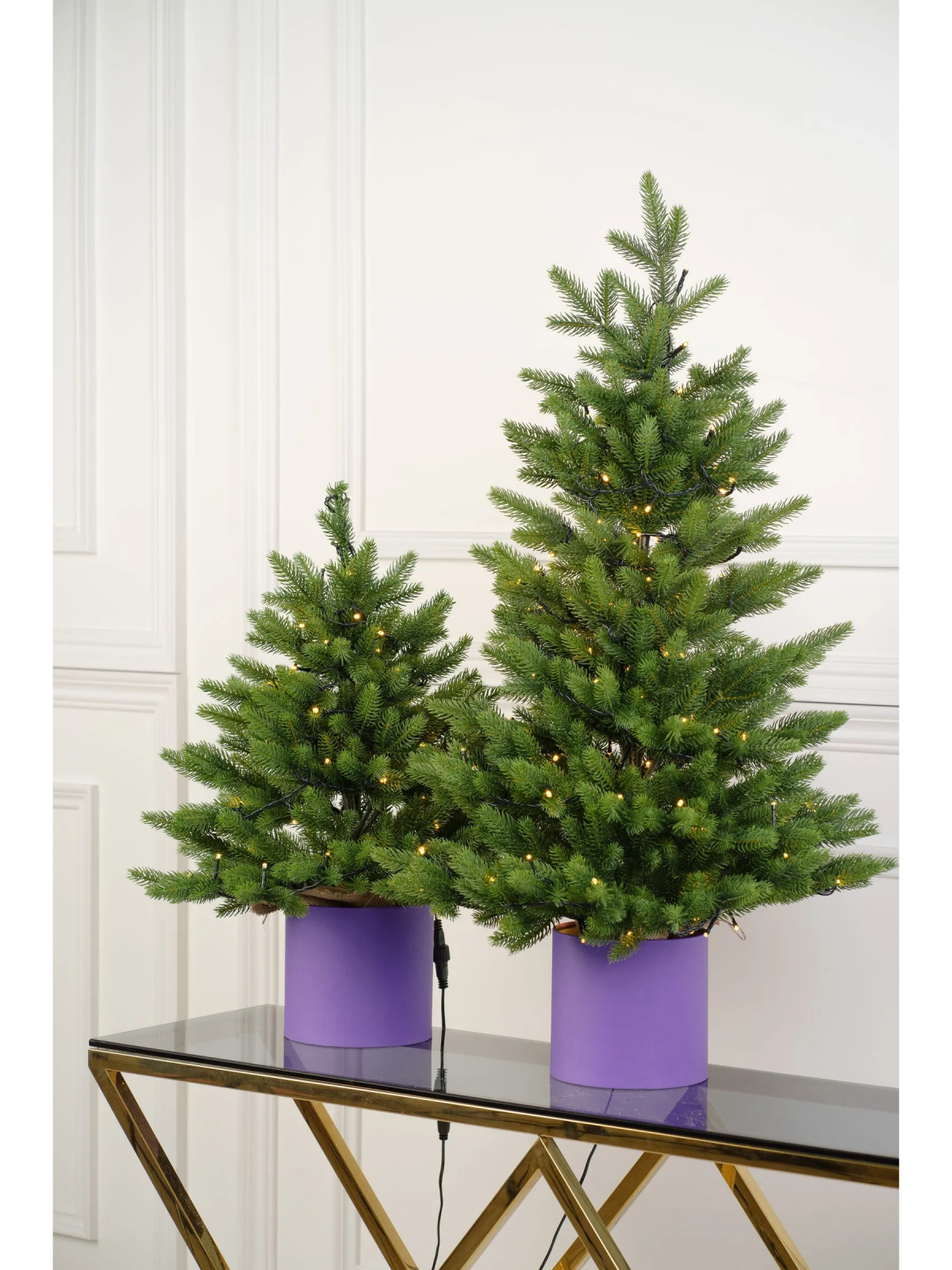 Ель искусственная Crystal trees ТРИУМФ с вплетенной гирляндой 90 см