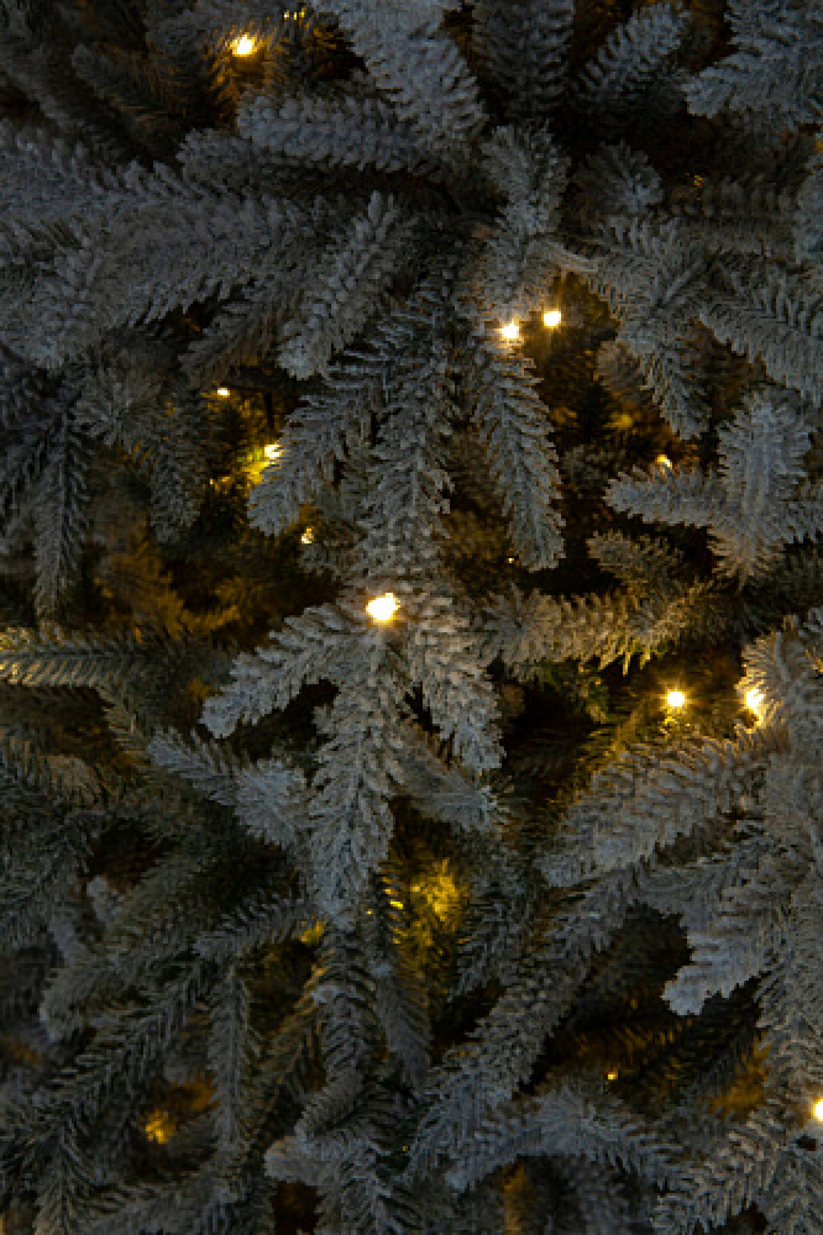 Crystal trees Ель искусственная Персея в снегу с вплетенной гирляндой 215 см