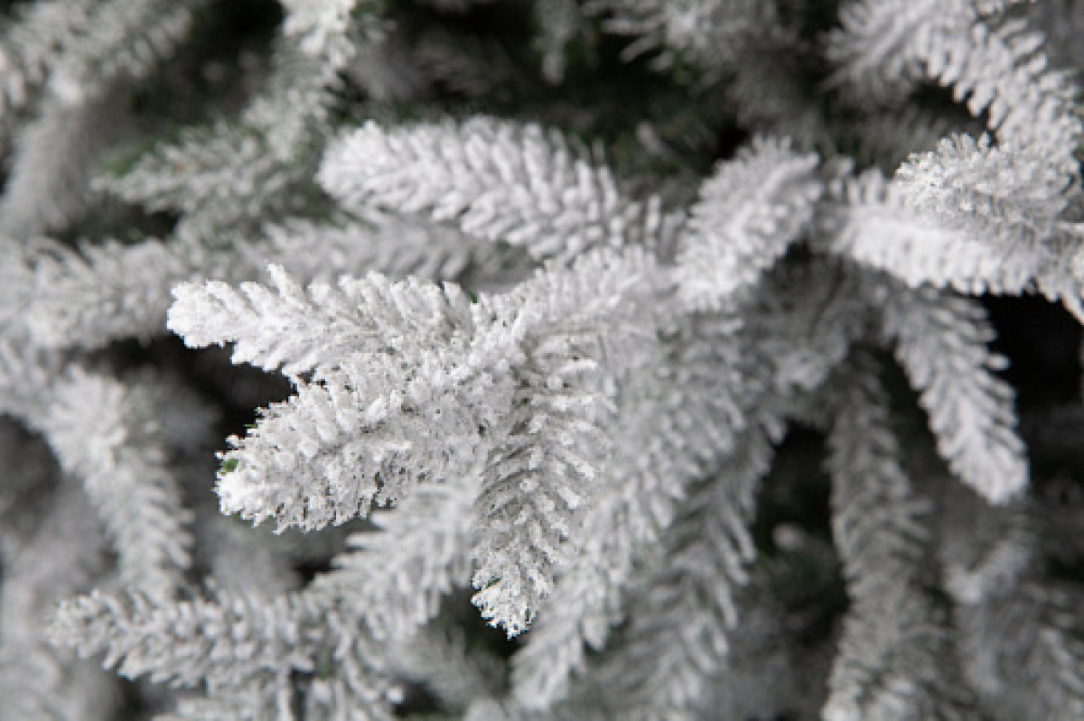 Crystal trees Ель искусственная Персея в снегу с вплетенной гирляндой 215 см