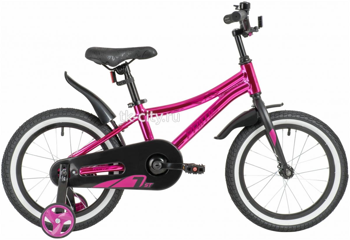 Детский велосипед Novatrack Prime 16 Al Girl (2020) металлик розовый