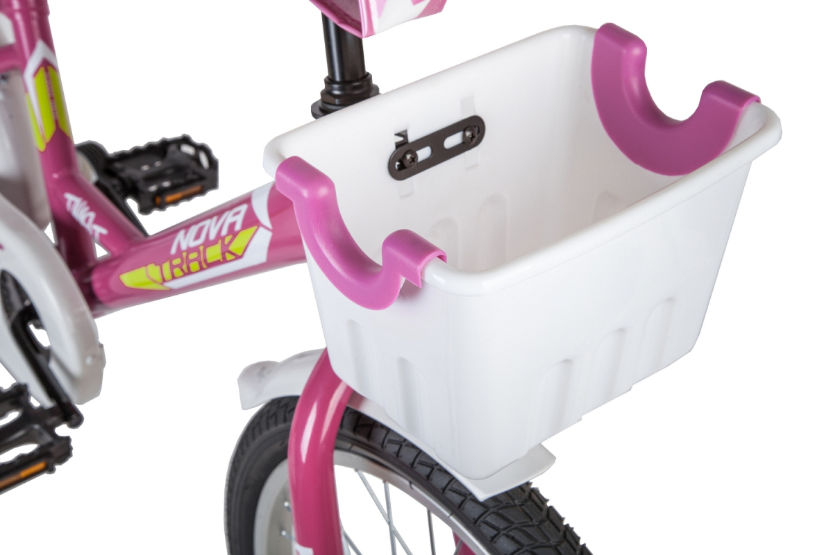 Детский велосипед Novatrack Twist 18 (2020) с корзиной Розовый