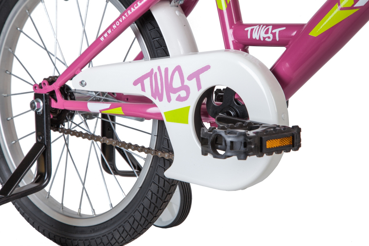 Детский велосипед Novatrack Twist 18 (2020) с корзиной Розовый