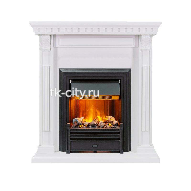 Каминокомлект Dimplex Orlean - Белый дуб с очагом Brookline Black