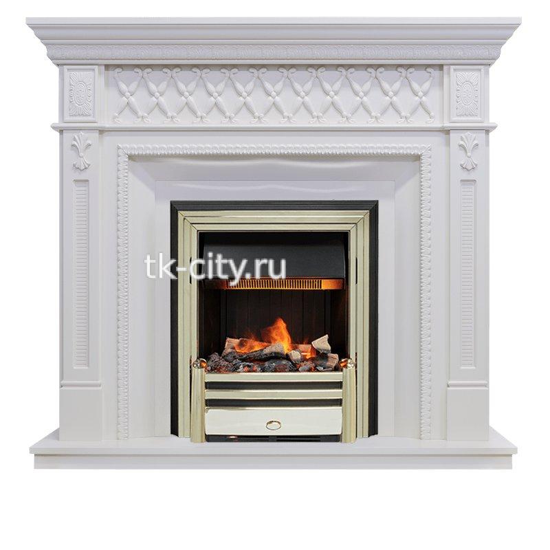 Каминокомплект Dimplex Alexandria - Белый дуб с очагом Cavendish
