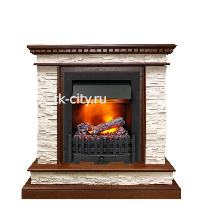 Каминокомплект Dimplex Calgary - Дуб / Сланец белый с очагом Danville Black FB2
