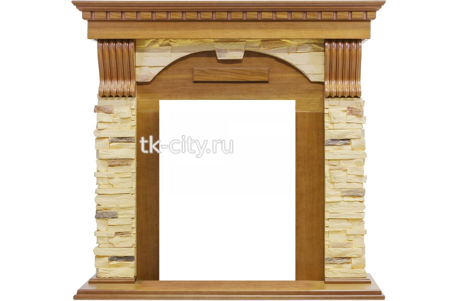 Каминокомплект Dimplex Dublin - Дуб / Сланец с очагом Danville Antique Brass FB2