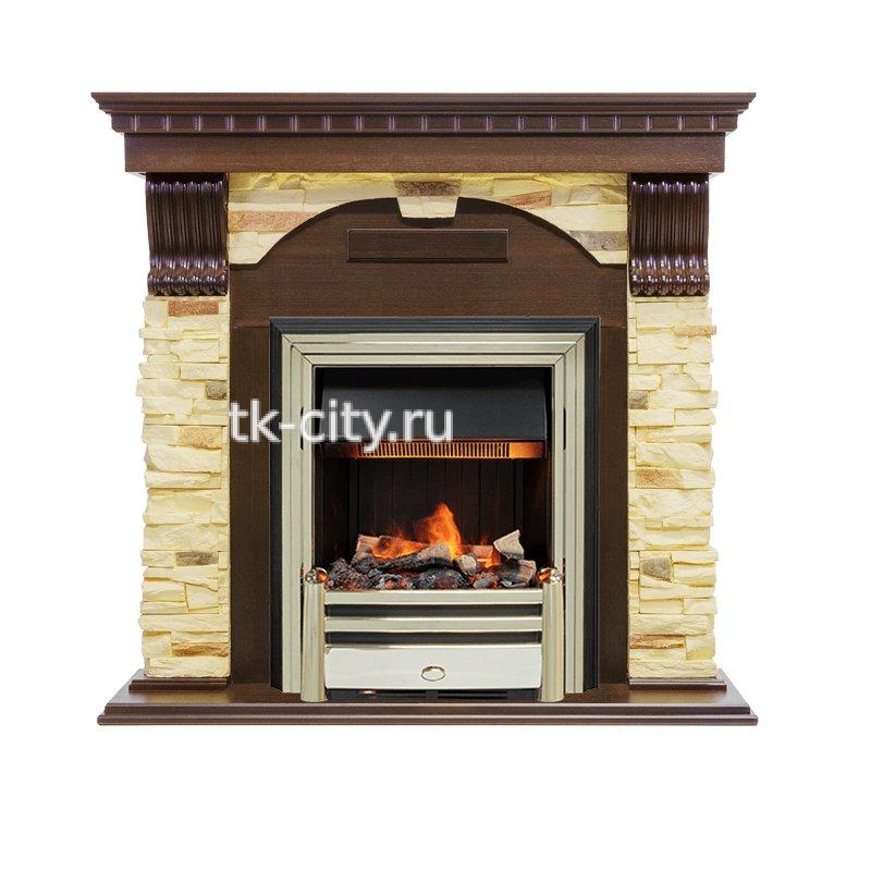 Каминокомплект Dimplex Dublin угловой - Темный дуб / Сланец с очагом Cavendish