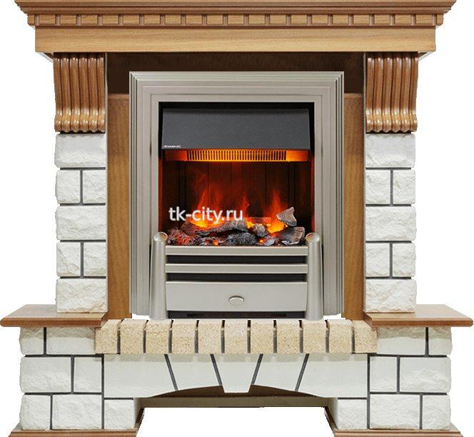 Каминокомплект Dimplex Pierre Luxe - Дуб / Белый (Высота 1050мм) с очагом Chesford