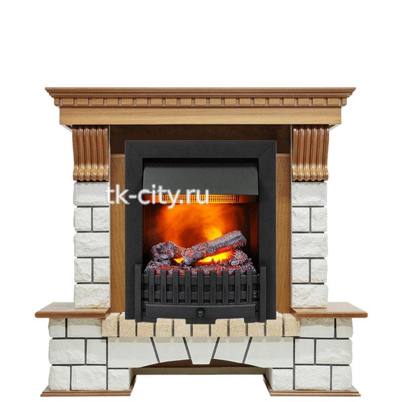 Каминокомплект Dimplex Pierre Luxe - Дуб / Белый (Высота 1050мм) с очагом Danville Black FB2