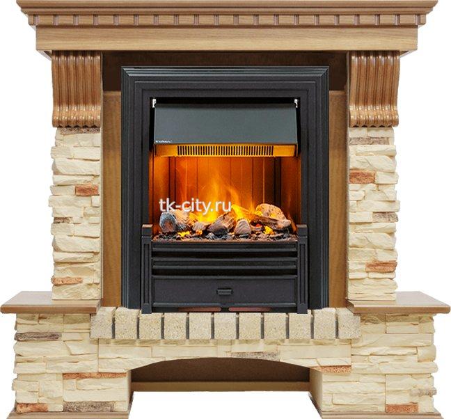 Каминокомплект Dimplex Pierre Luxe - Дуб / Сланец с очагом Brookline Black