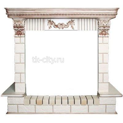 Каминокомплект Dimplex Pierre Luxe Император - Слоновая кость с патиной / Шампань с очагом Multifire DF3220-EU