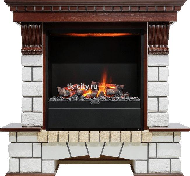 Каминокомплект Dimplex Pierre Luxe - Темный дуб / Белый (Высота 1040мм) с очагом Albany