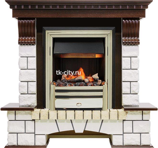 Каминокомплект Dimplex Pierre Luxe - Темный дуб / Белый (Высота 1050мм) с очагом Cavendish
