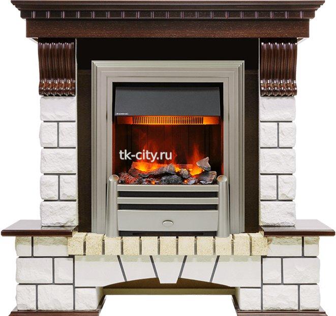 Каминокомплект Dimplex Pierre Luxe - Темный дуб / Белый (Высота 1050мм) с очагом Chesford