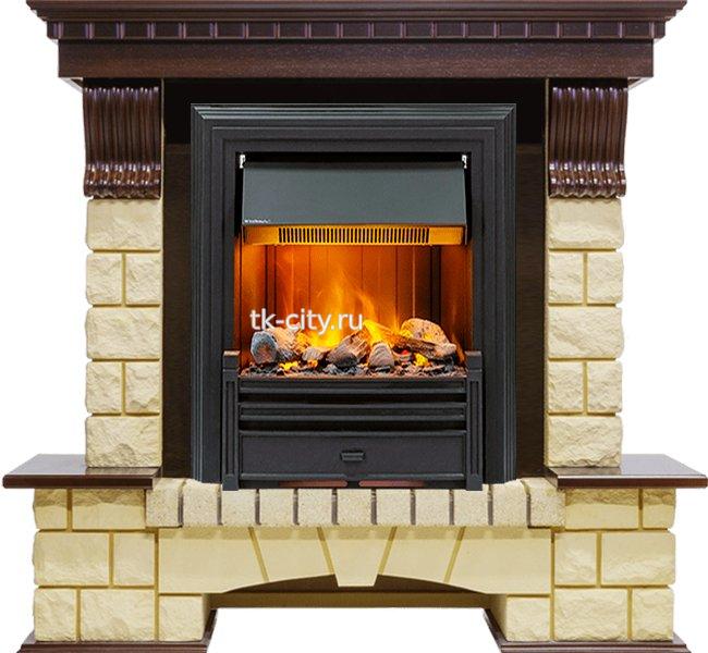 Каминокомплект Dimplex Pierre Luxe - Темный дуб / Шампань (Высота 1050мм) с очагом Brookline Black