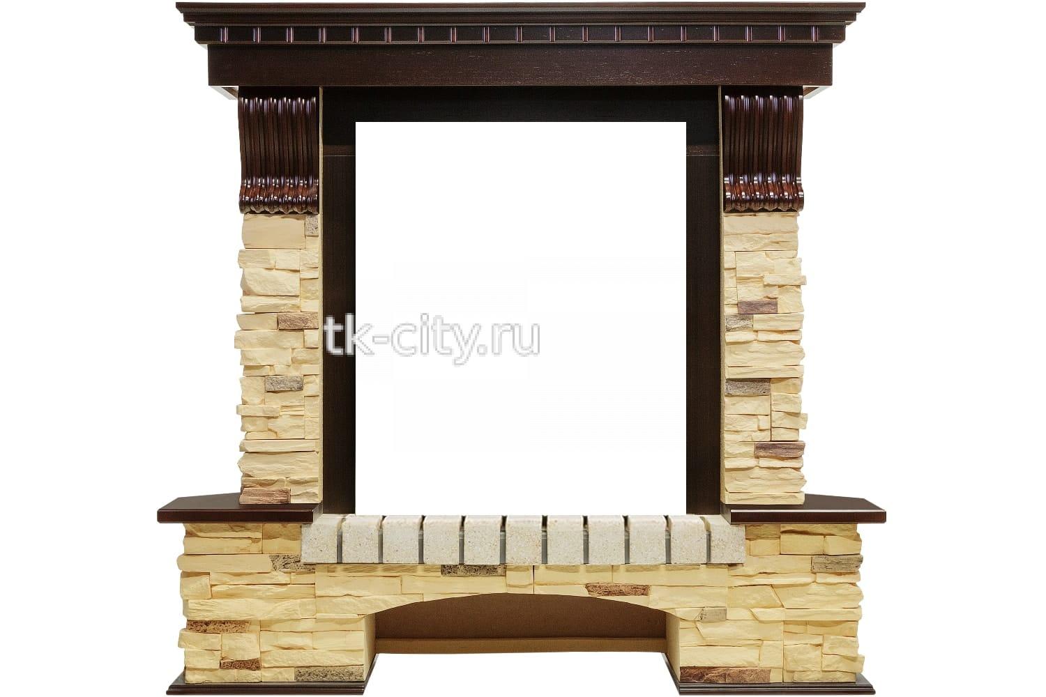 Каминокомплект Dimplex Pierre Luxe угловой - Темный дуб / Сланец (Высота 1050мм) с очагом Atherton