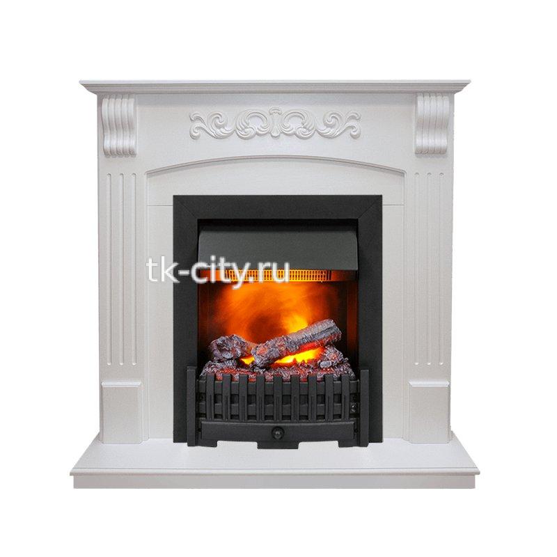 Каминокомплект Dimplex Sorrento угловой - Белый дуб с очагом Danville Black FB2