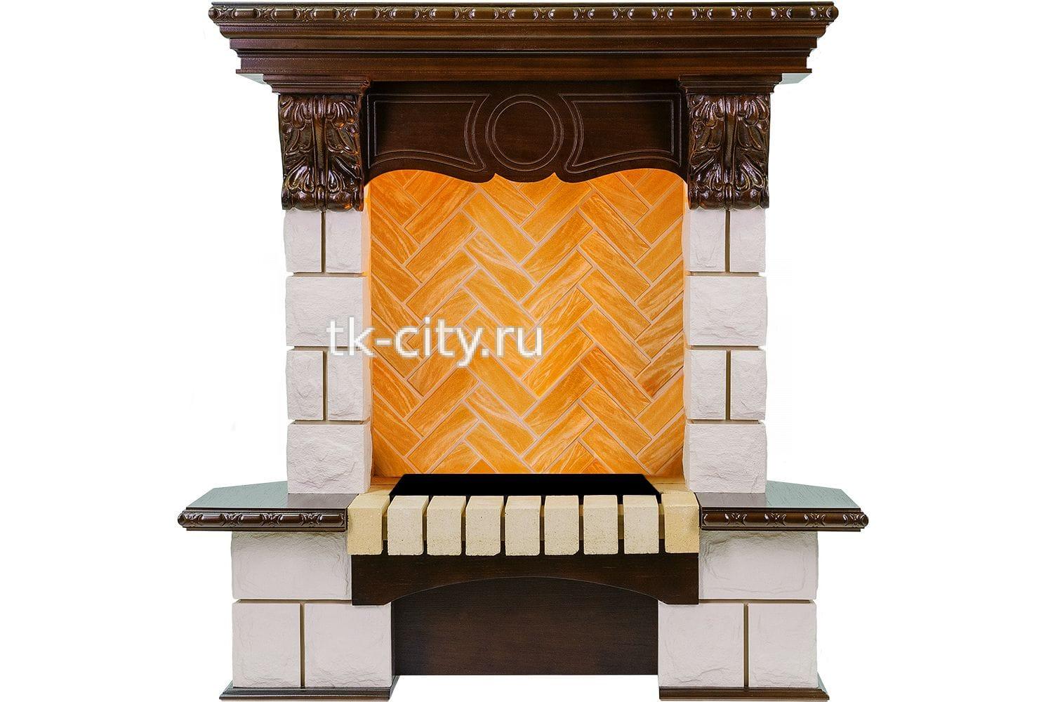 Каминокомплект Dimplex Pierre Luxe - Темный дуб / Шампань (Высота 975мм) с очагом Cassette 400 NH