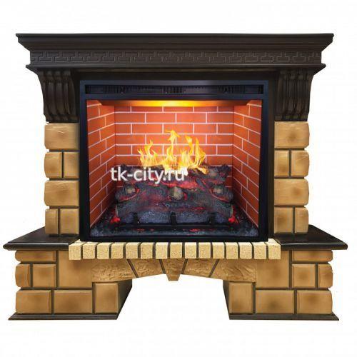 Каминокомплект RealFlame Stone Brick 26 АО с 3D Leeds 26