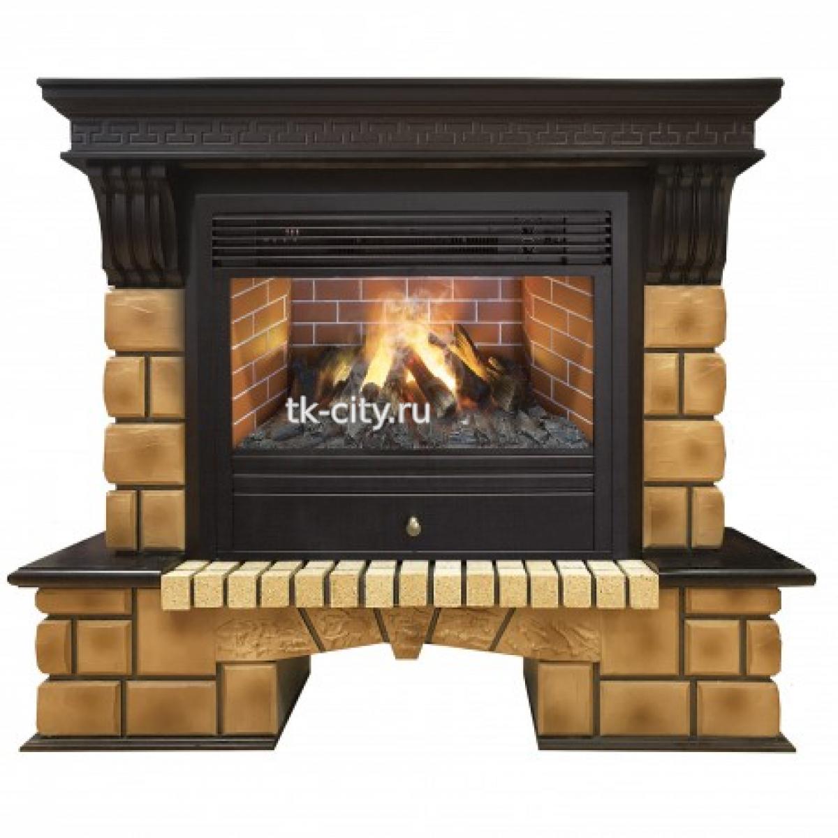 Каминокомплект RealFlame Stone Brick 26 AO с Novara 26 3D