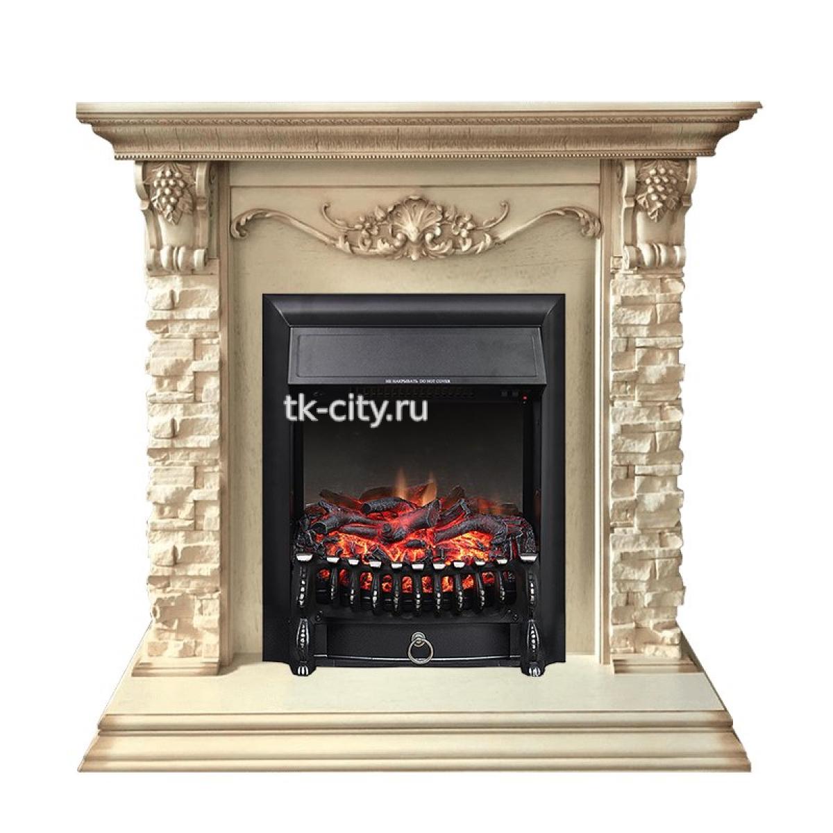 Каминокомплект Royal Flame Adriana - Cлоновая кость с очагом Fobos FX Black