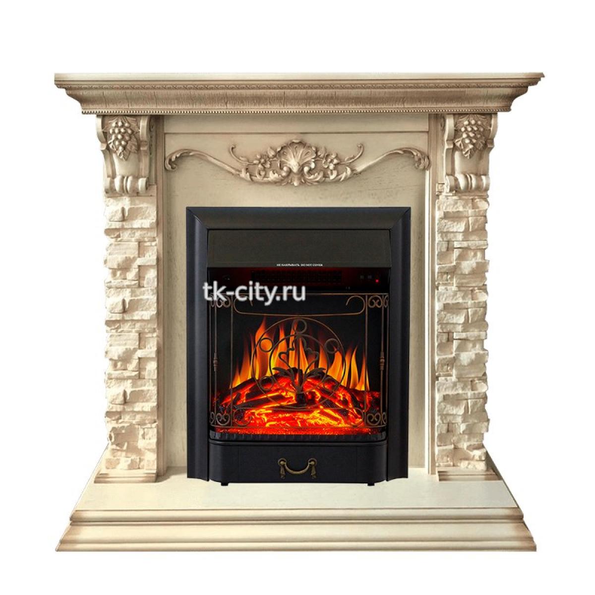Каминокомплект Royal Flame Adriana - Cлоновая кость с очагом Majestic FX Black