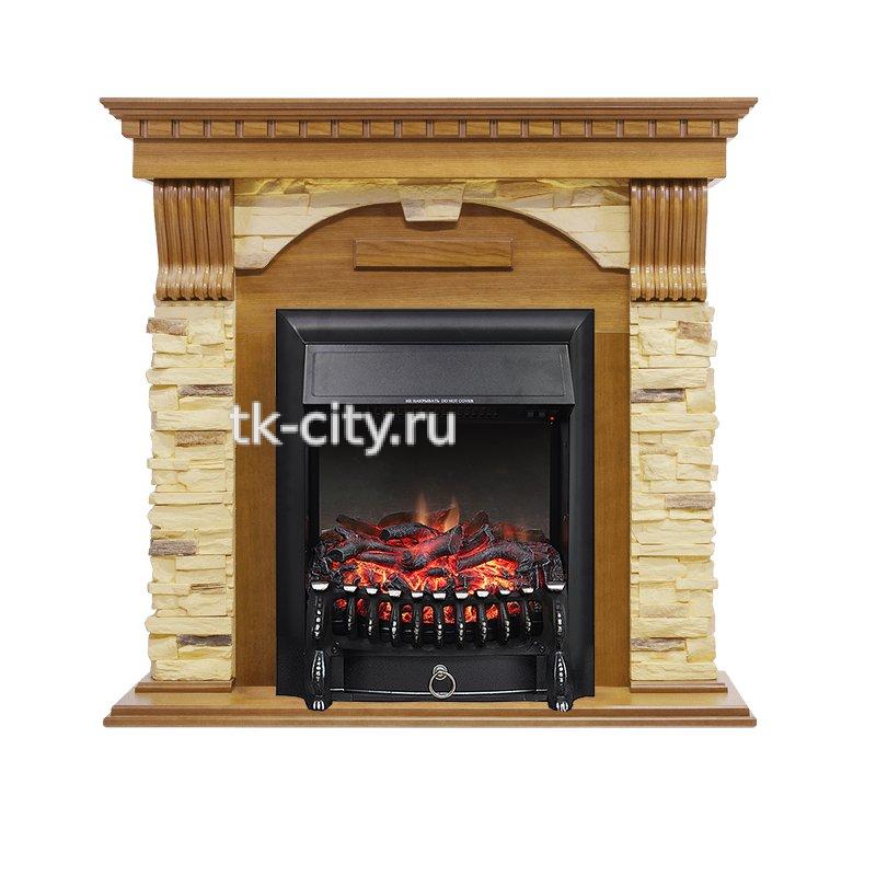 Каминокомплект Royal Flame Dublin - Дуб / Сланец с очагом Fobos FX Black