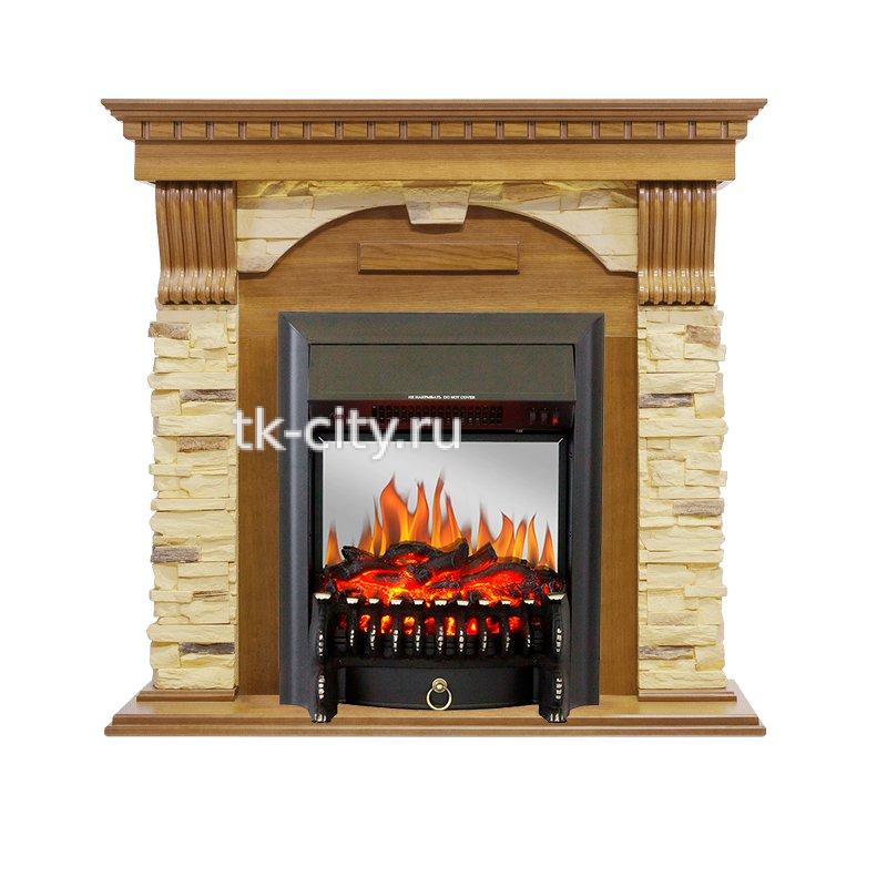 Каминокомплект Royal Flame Dublin - Дуб / Сланец с очагом Fobos FX M Black