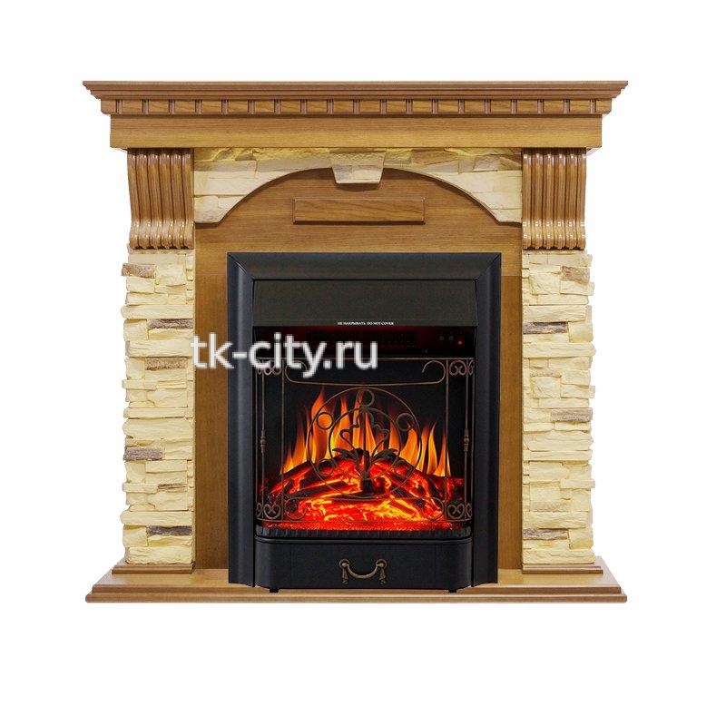 Каминокомплект Royal Flame Dublin - Дуб / Сланец с очагом Majestic FX Black