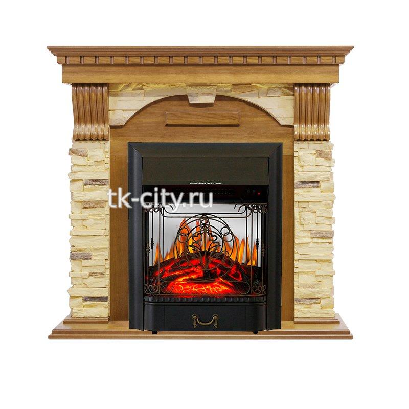 Каминокомплект Royal Flame Dublin - Дуб / Сланец с очагом Majestic FX M Black