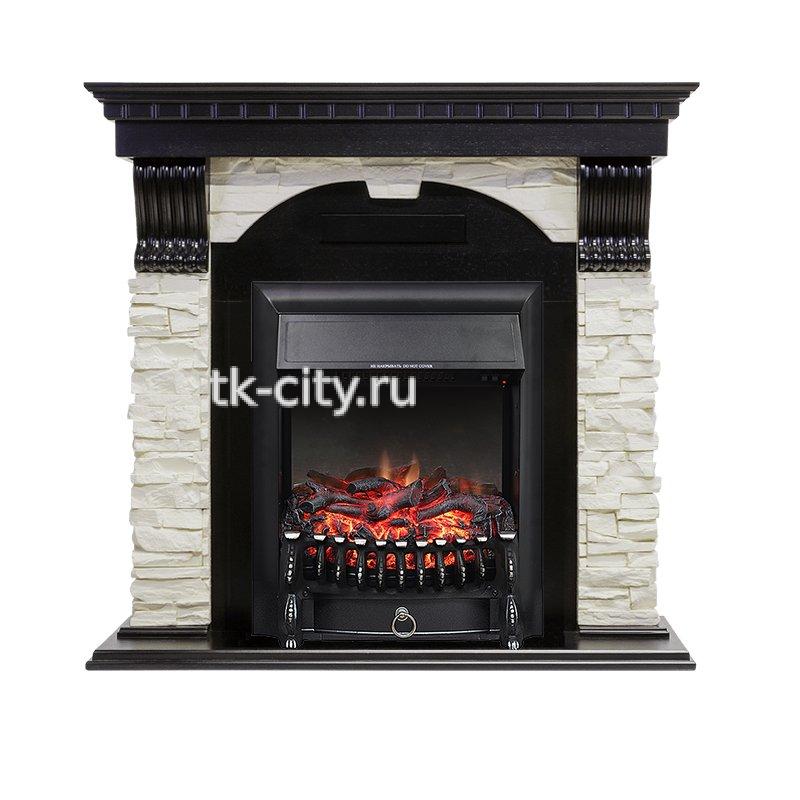 Каминокомплект Royal Flame Dublin - Венге / Сланец белый с очагом Fobos FX Black