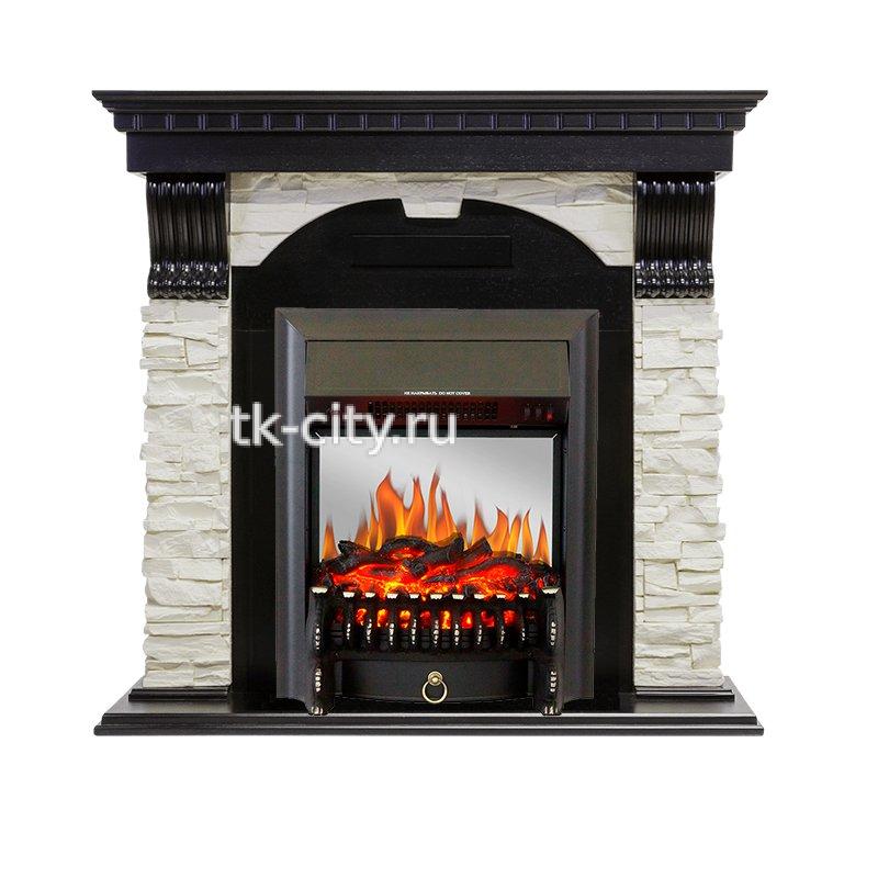 Каминокомплект Royal Flame Dublin - Венге / Сланец белый с очагом Fobos FX M Black