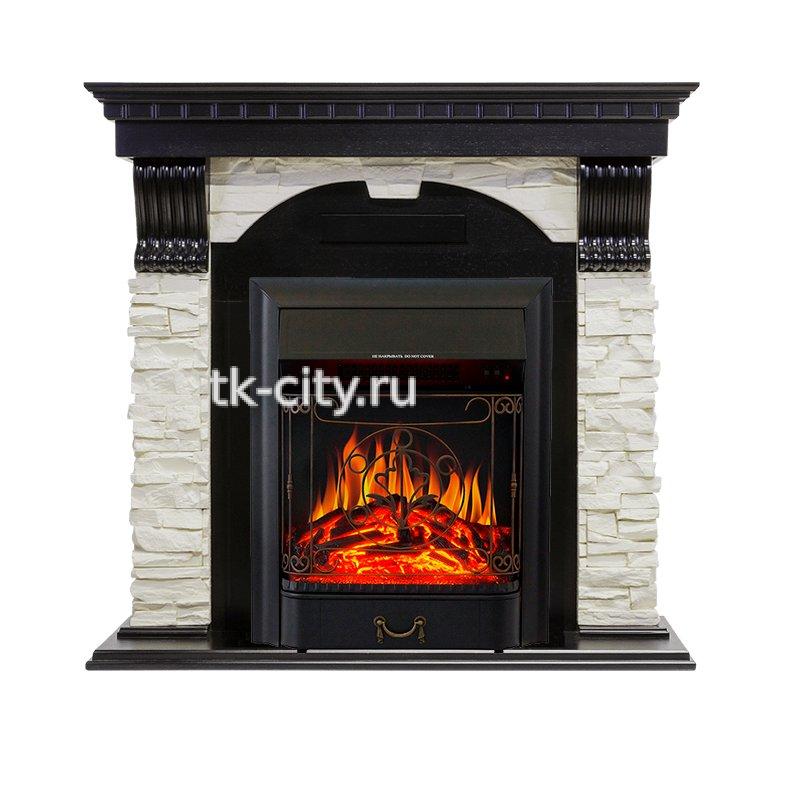 Каминокомплект Royal Flame Dublin - Венге / Сланец белый с очагом Majestic FX Black