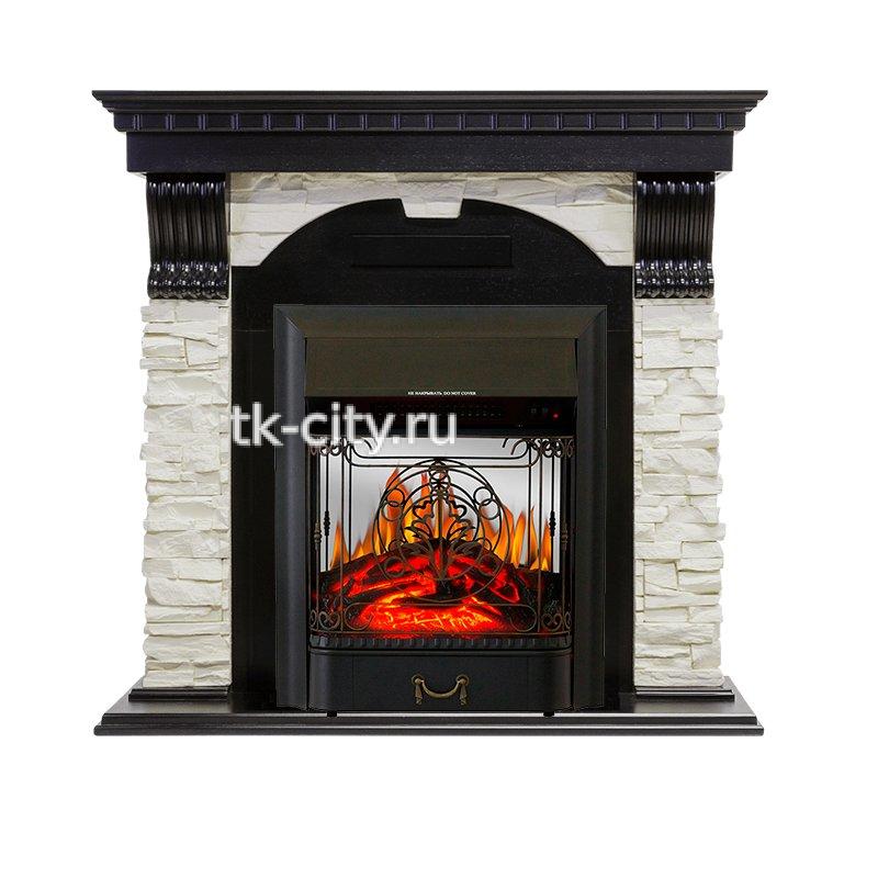 Каминокомплект Royal Flame Dublin - Венге / Сланец белый с очагом Majestic FX M Black