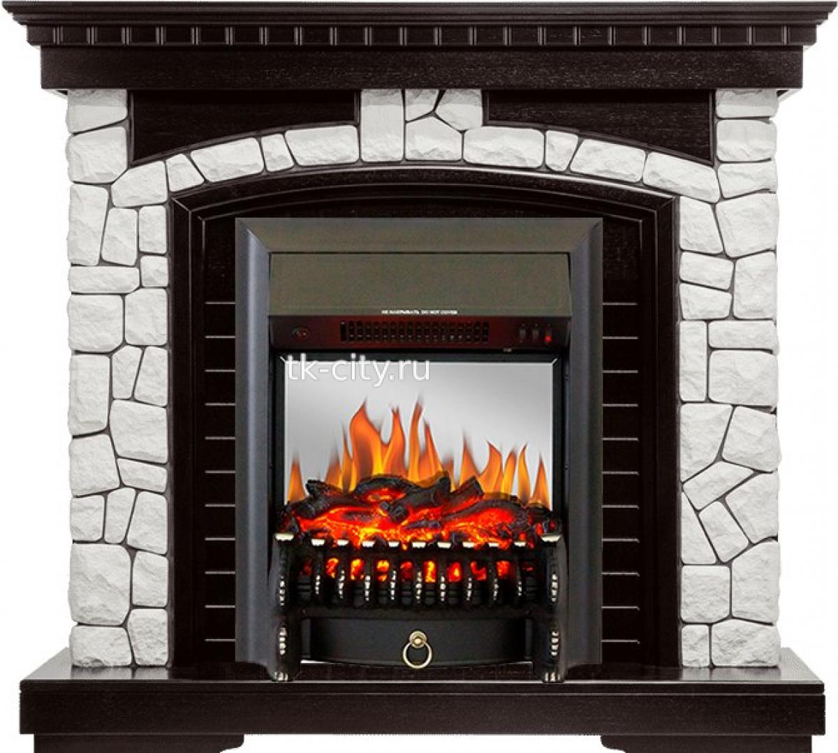 Каминокомплект Royal Flame Glasgow - Венге / Белый с очагом Fobos FX M Black