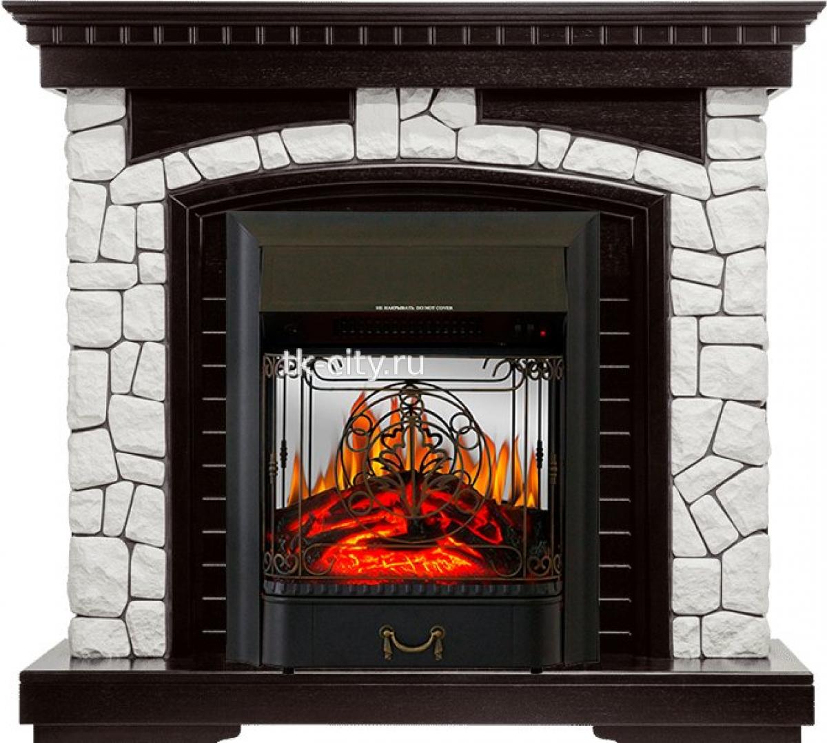 Каминокомплект Royal Flame Glasgow - Венге / Белый с очагом Majestic FX M Black