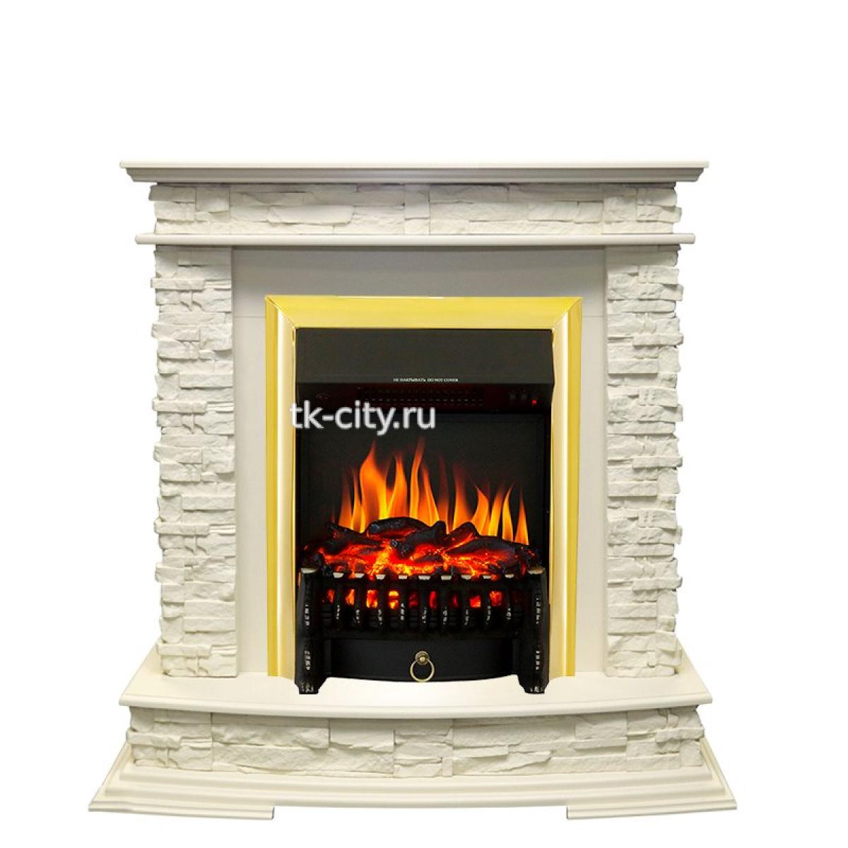 Каминокомплект Royal Flame Luzern - Слоновая кость с очагом Fobos FX Brass