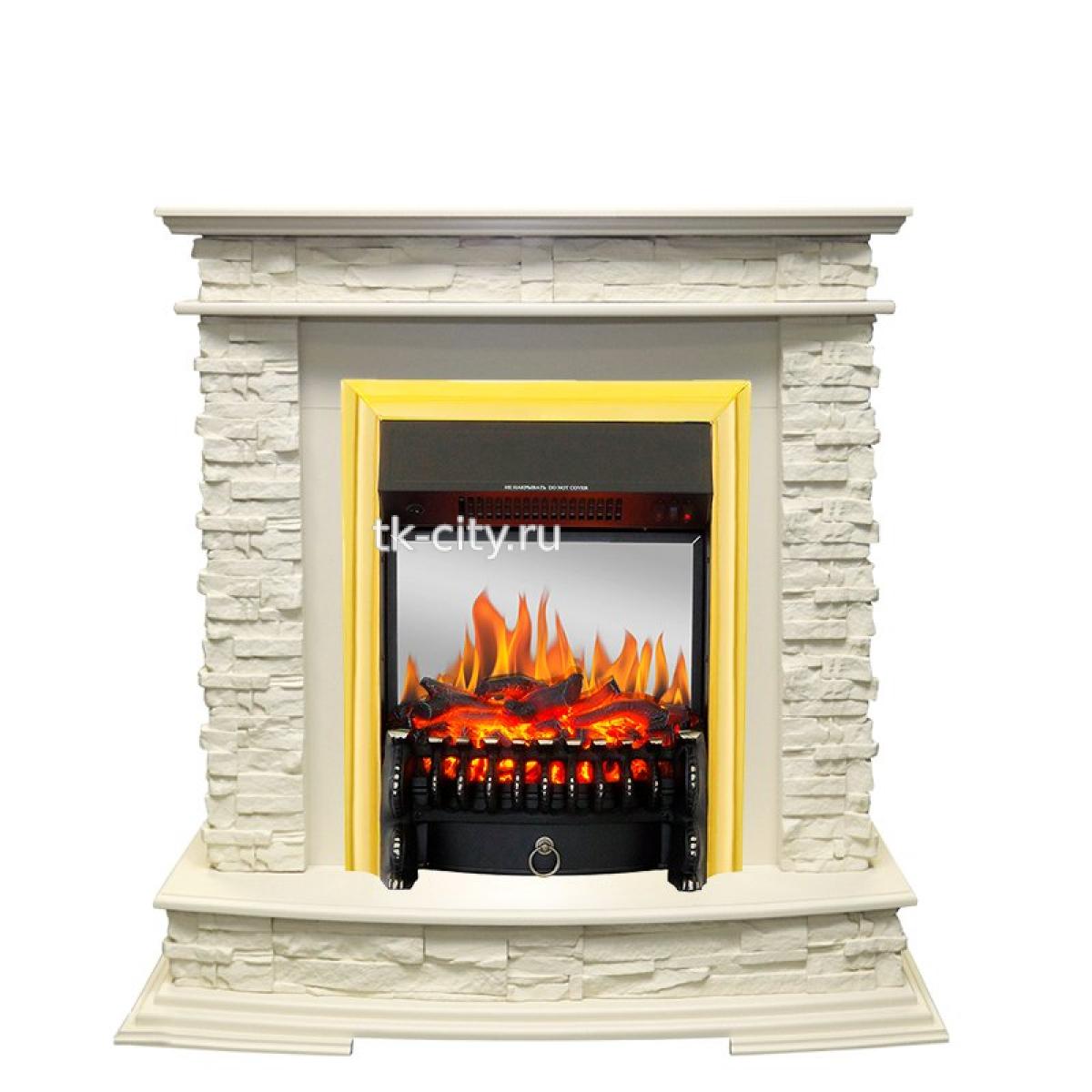 Каминокомплект Royal Flame Luzern - Слоновая кость с очагом Fobos FX M Brass
