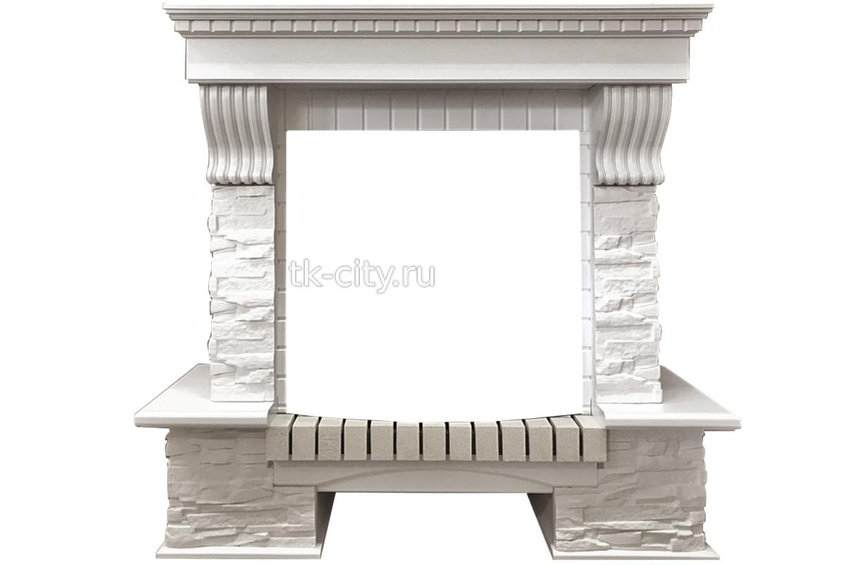 Каминокомплект Royal Flame Pierre Luxe Белый / Сланец белый с очагом Dioramic 25 LED FX