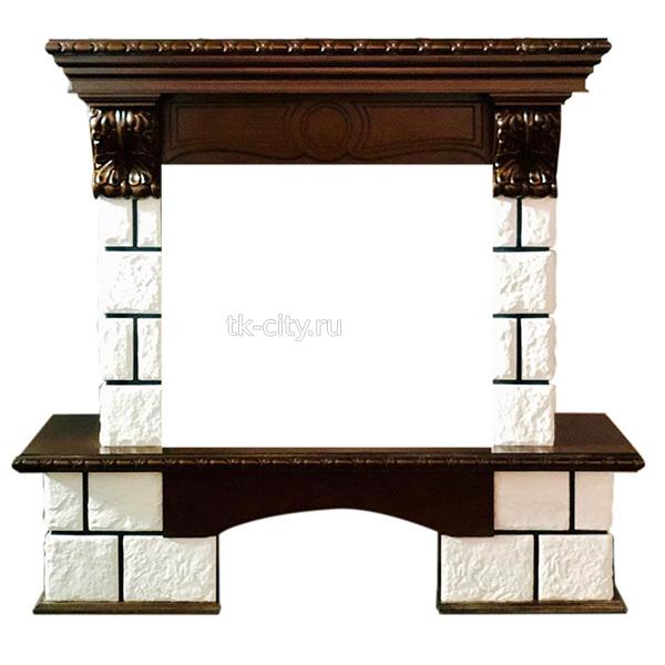 Каминокомплект Royal Flame Pierre Luxe темный дуб с очагом Vision 23 EF LED 3 D FX