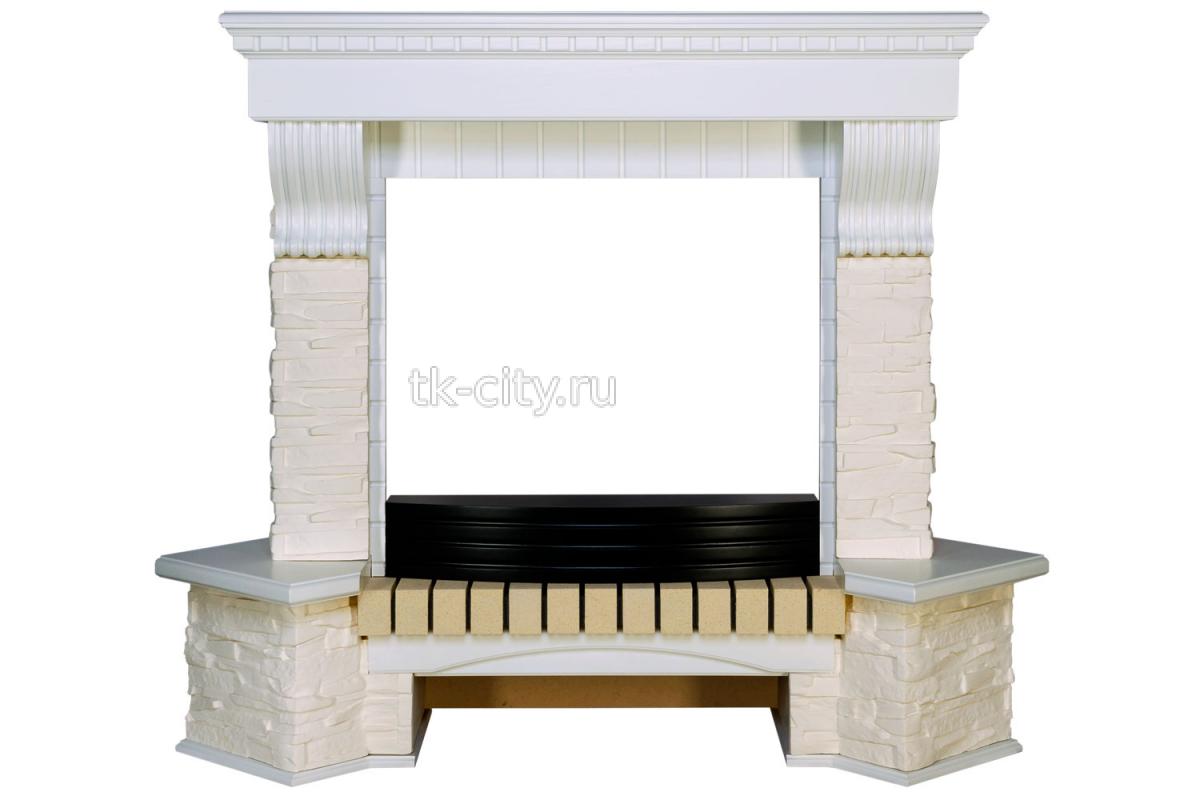 Каминокомплект Royal Flame Pierre Luxe угловой - Белый / Сланец белый с очагом Dioramic 25 LED FX